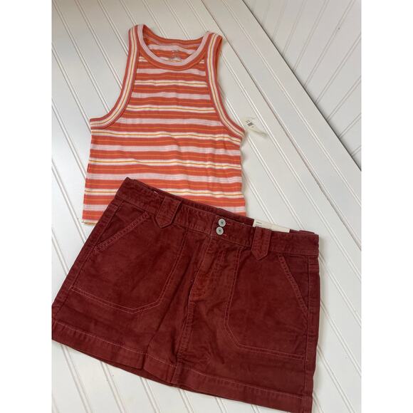 NWT Aerie & American Eagle Low Rise Mini Skirt & Free Spirit Ribbed Top Bundle M - Picture 1 of 10